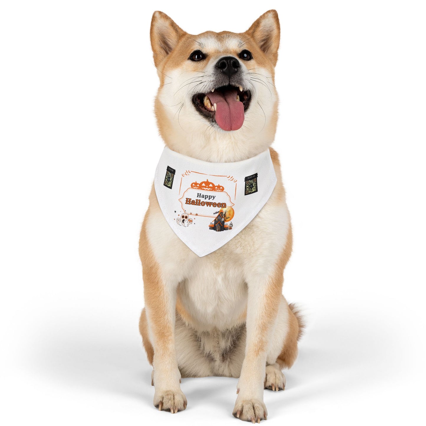Howl-o-ween QR Pet Bandana Collar