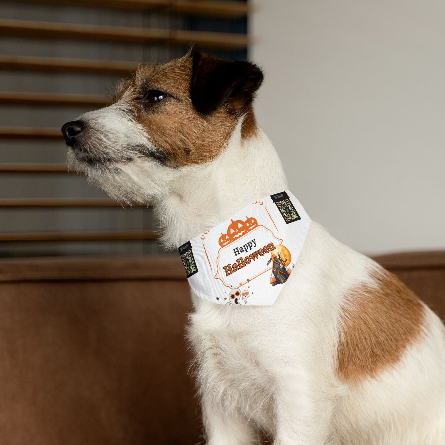 Howl-o-ween QR Pet Bandana Collar
