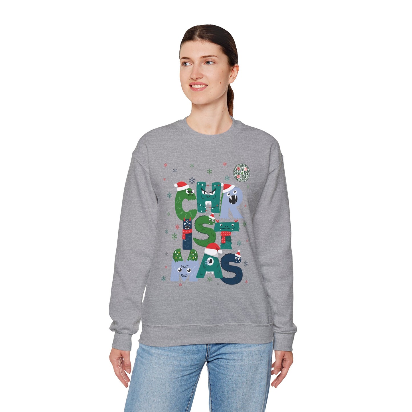 QR-Enabled Festive Crewneck Sweatshirt