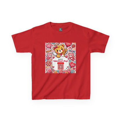 Kids T-Shirt Happy Valentines Day Scannable QR Code