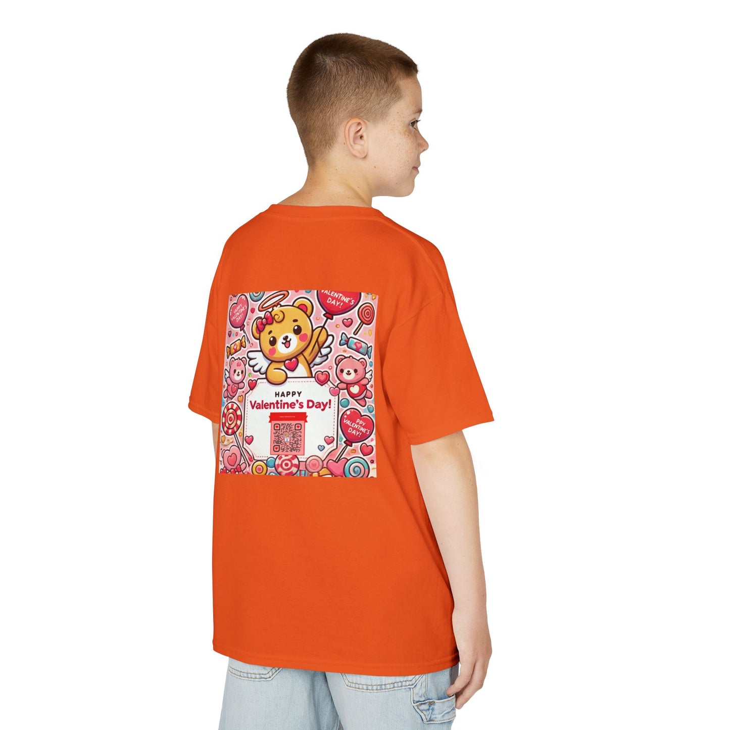 Kids T-Shirt Happy Valentines Day Scannable QR Code