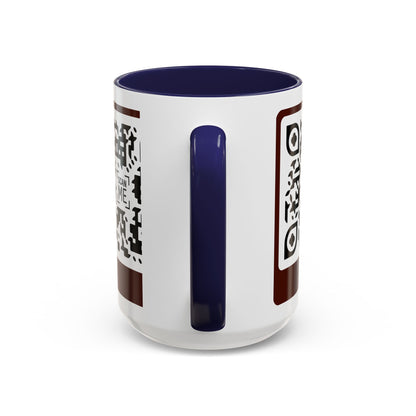 Coffee Mug, Scannable 'Smile' & 'Greatness' QR Code Design