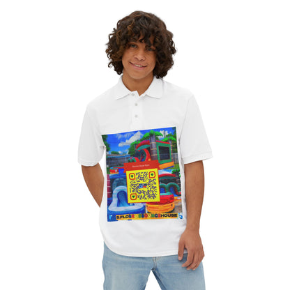 QR Custom "Sflo Bros Bounce house" Men's Piqué Polo