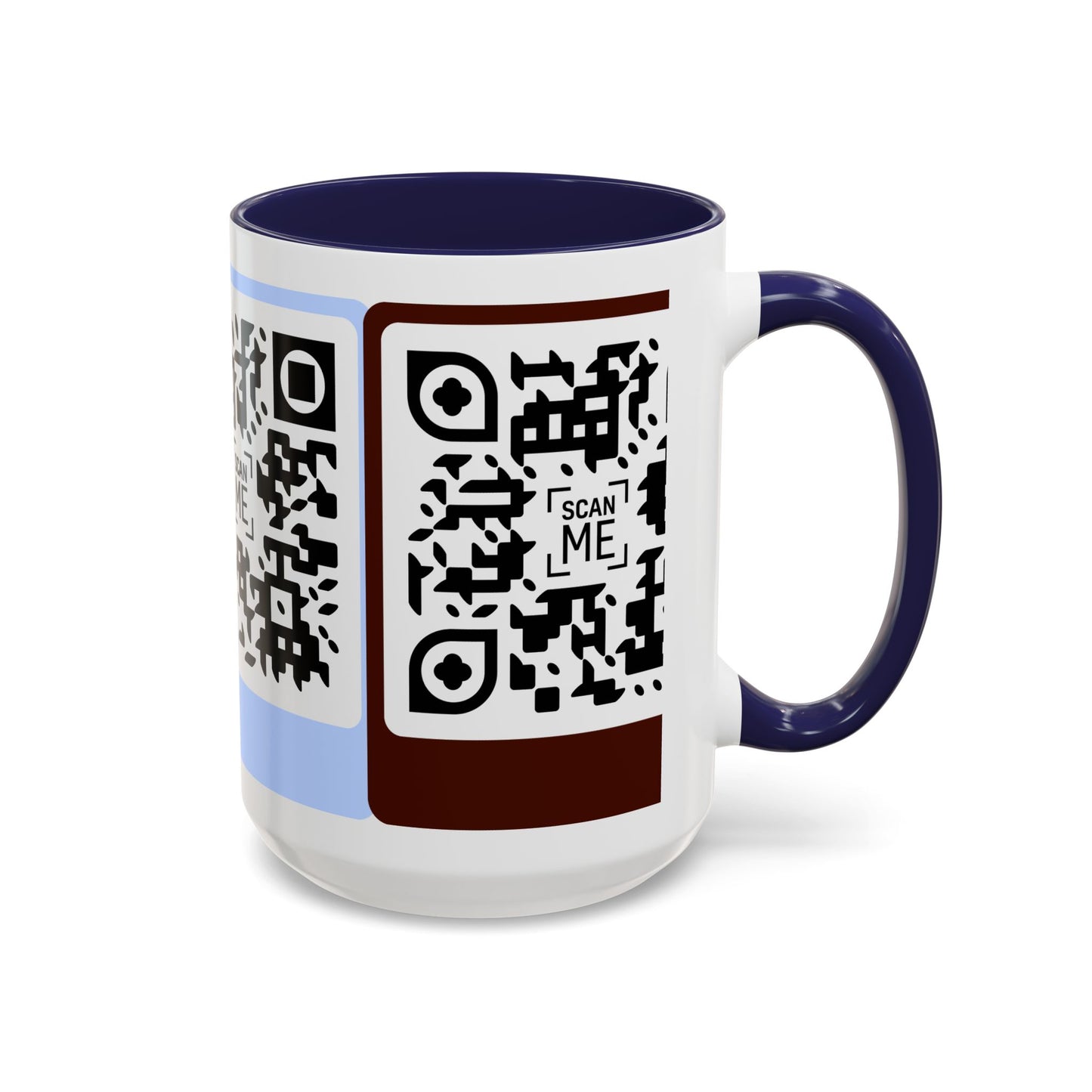 Coffee Mug, Scannable 'Smile' & 'Greatness' QR Code Design