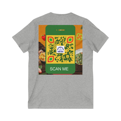 QR Custom "Silver Spoon" Unisex Jersey Short Sleeve V-Neck Tee