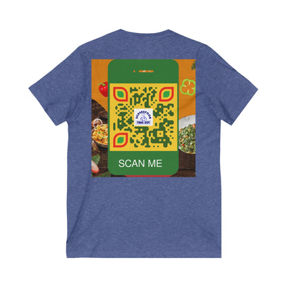 QR Custom "Silver Spoon" Unisex Jersey Short Sleeve V-Neck Tee