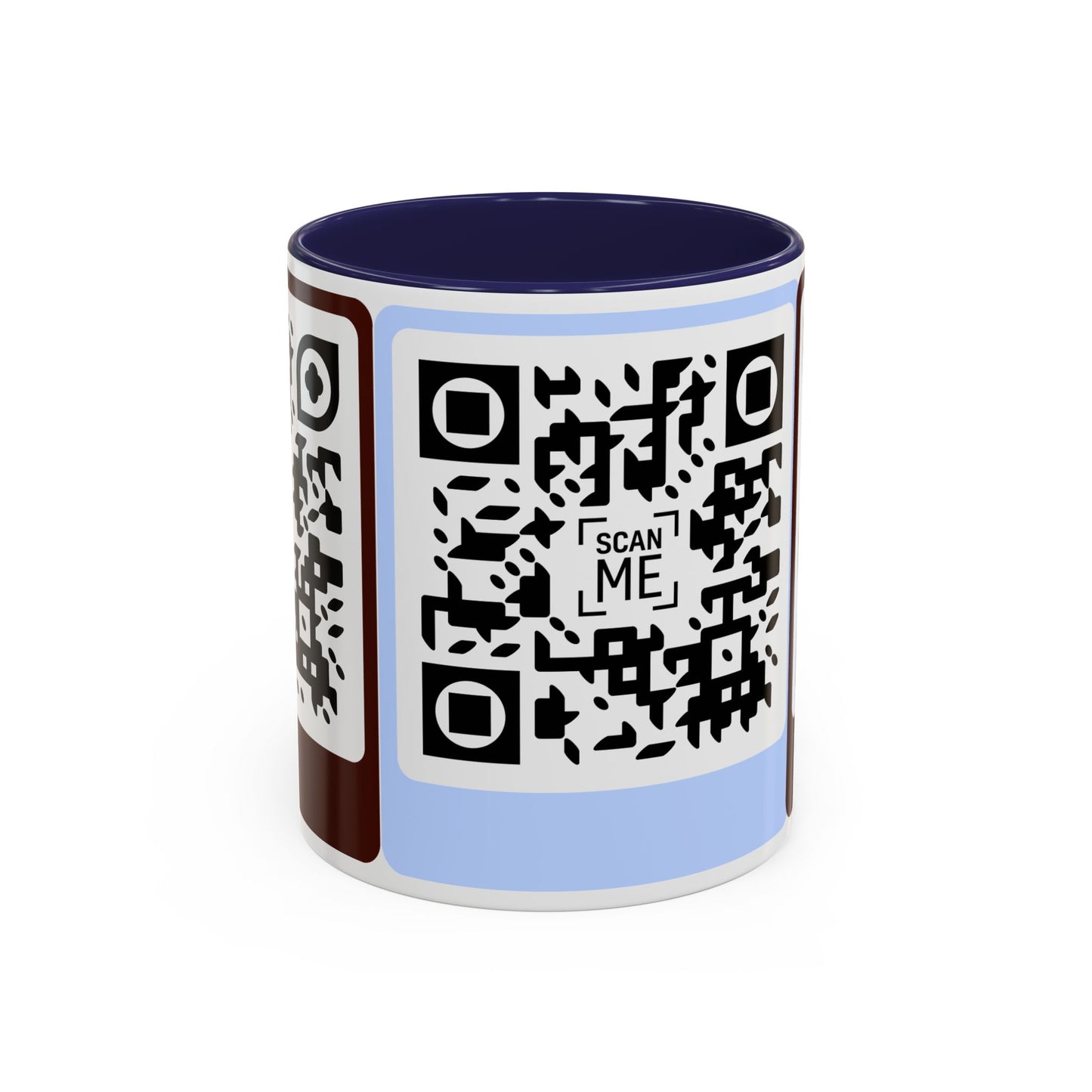 Coffee Mug, Scannable 'Smile' & 'Greatness' QR Code Design