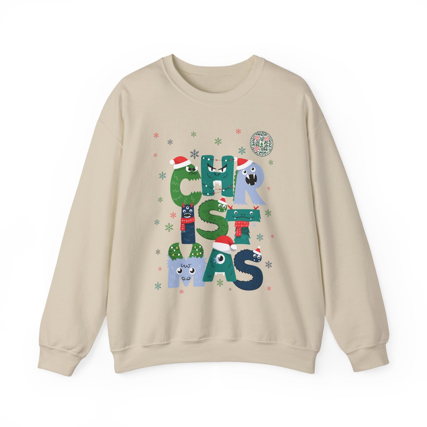 QR-Enabled Festive Crewneck Sweatshirt