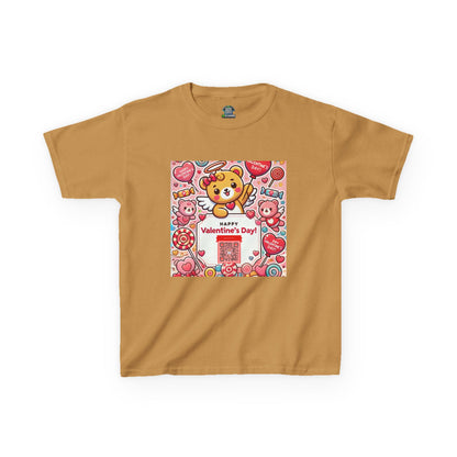 Kids T-Shirt Happy Valentines Day Scannable QR Code