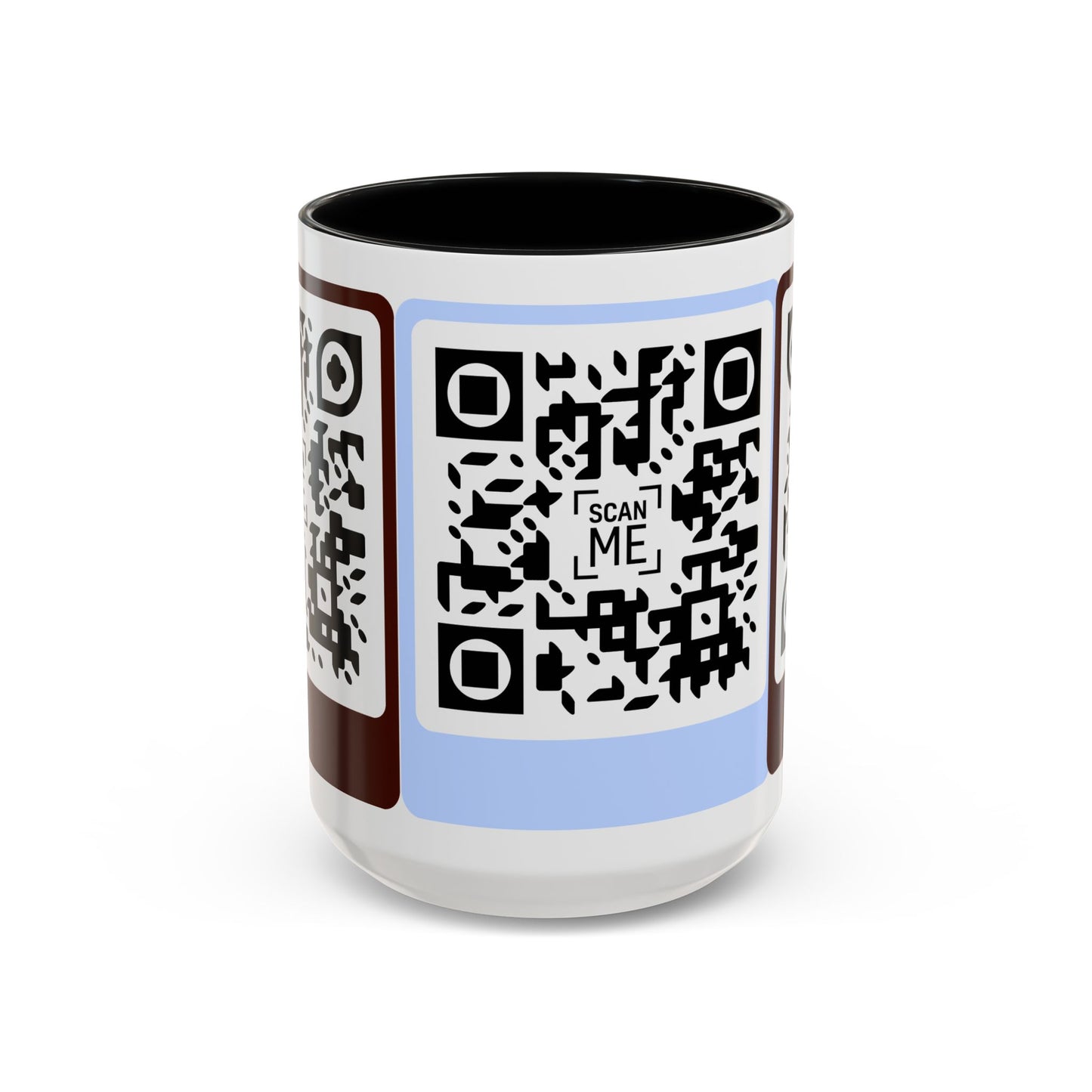 Coffee Mug, Scannable 'Smile' & 'Greatness' QR Code Design