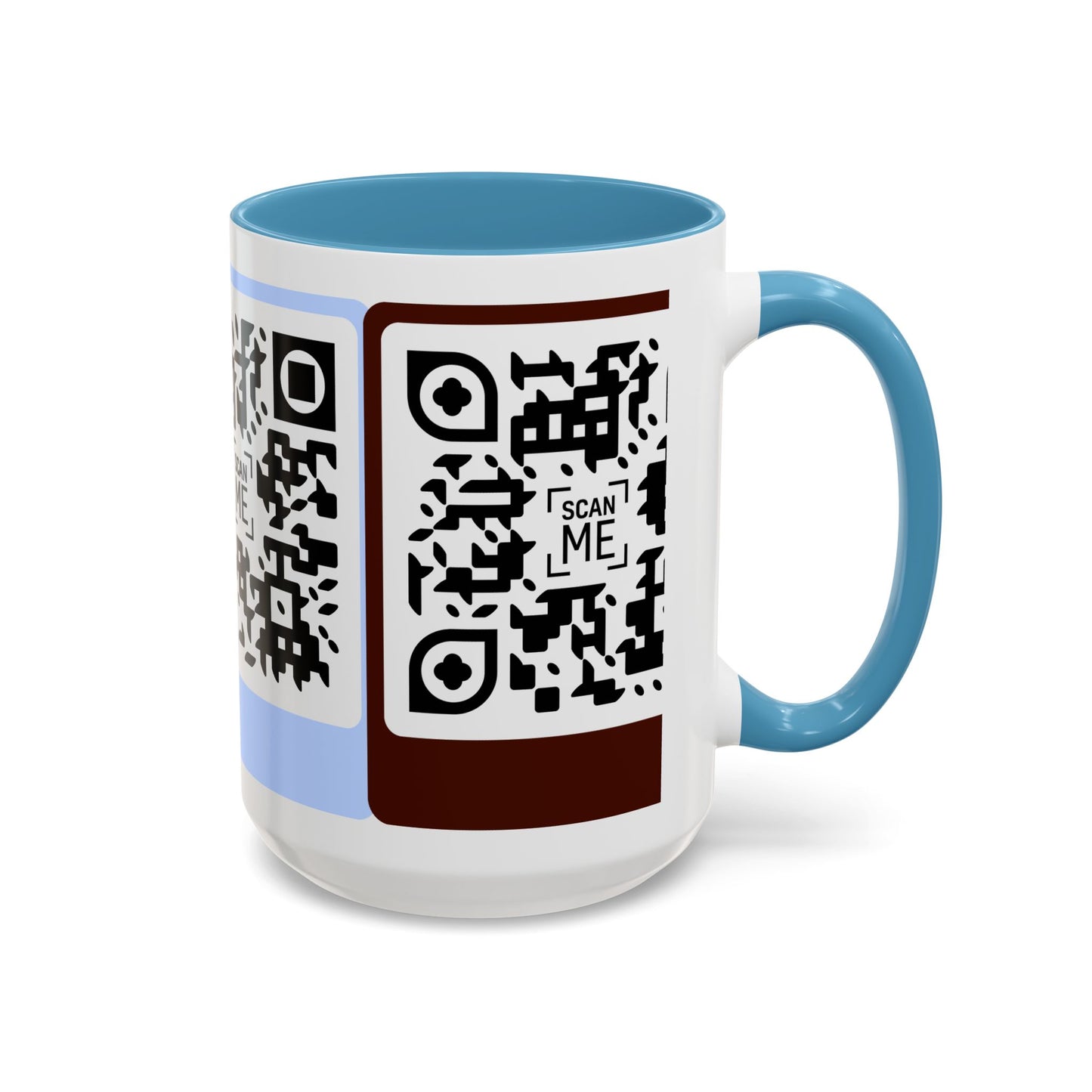 Coffee Mug, Scannable 'Smile' & 'Greatness' QR Code Design