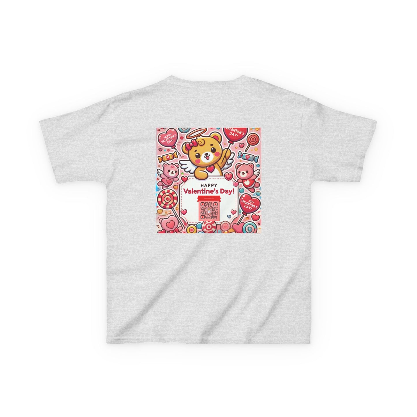 Kids T-Shirt Happy Valentines Day Scannable QR Code