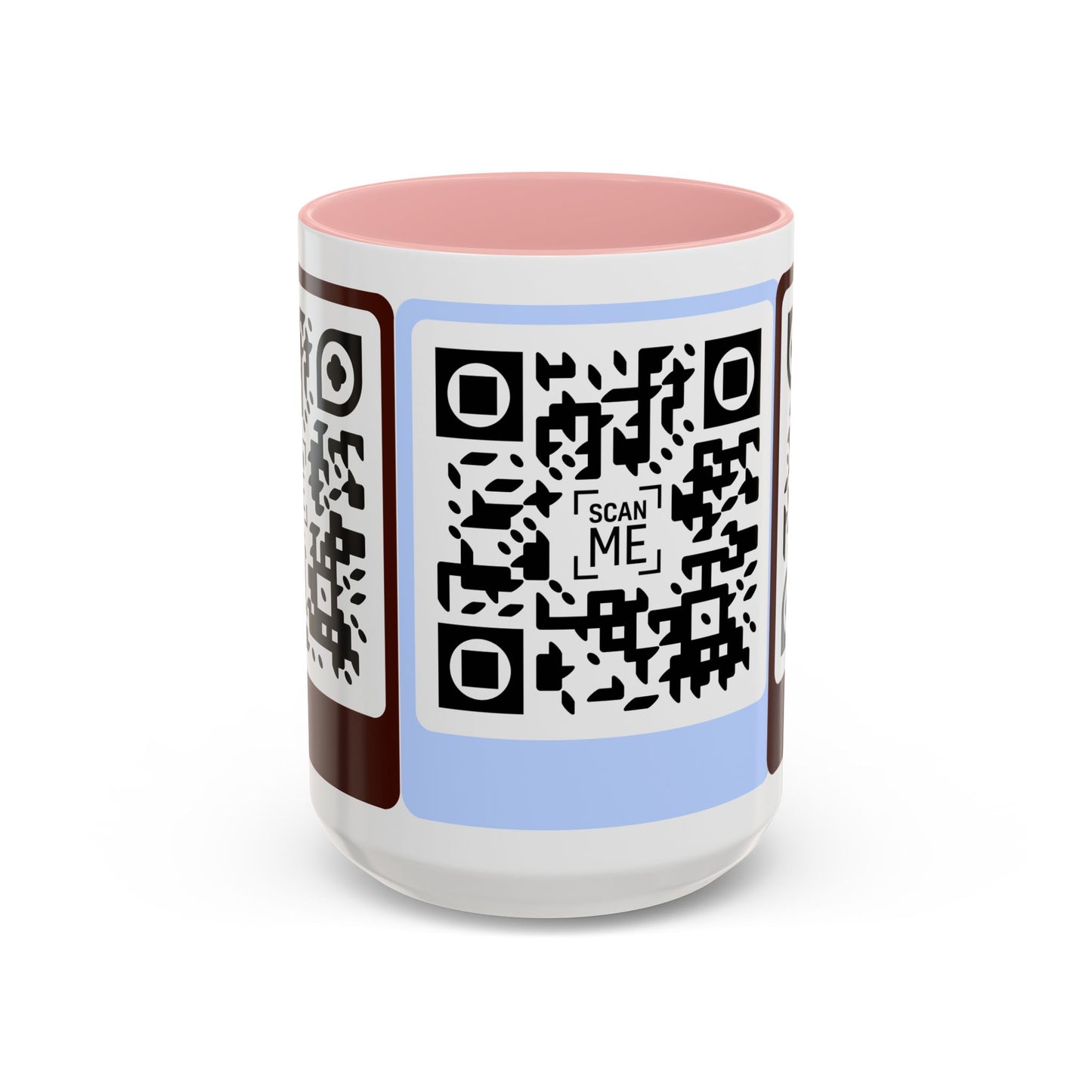 Coffee Mug, Scannable 'Smile' & 'Greatness' QR Code Design