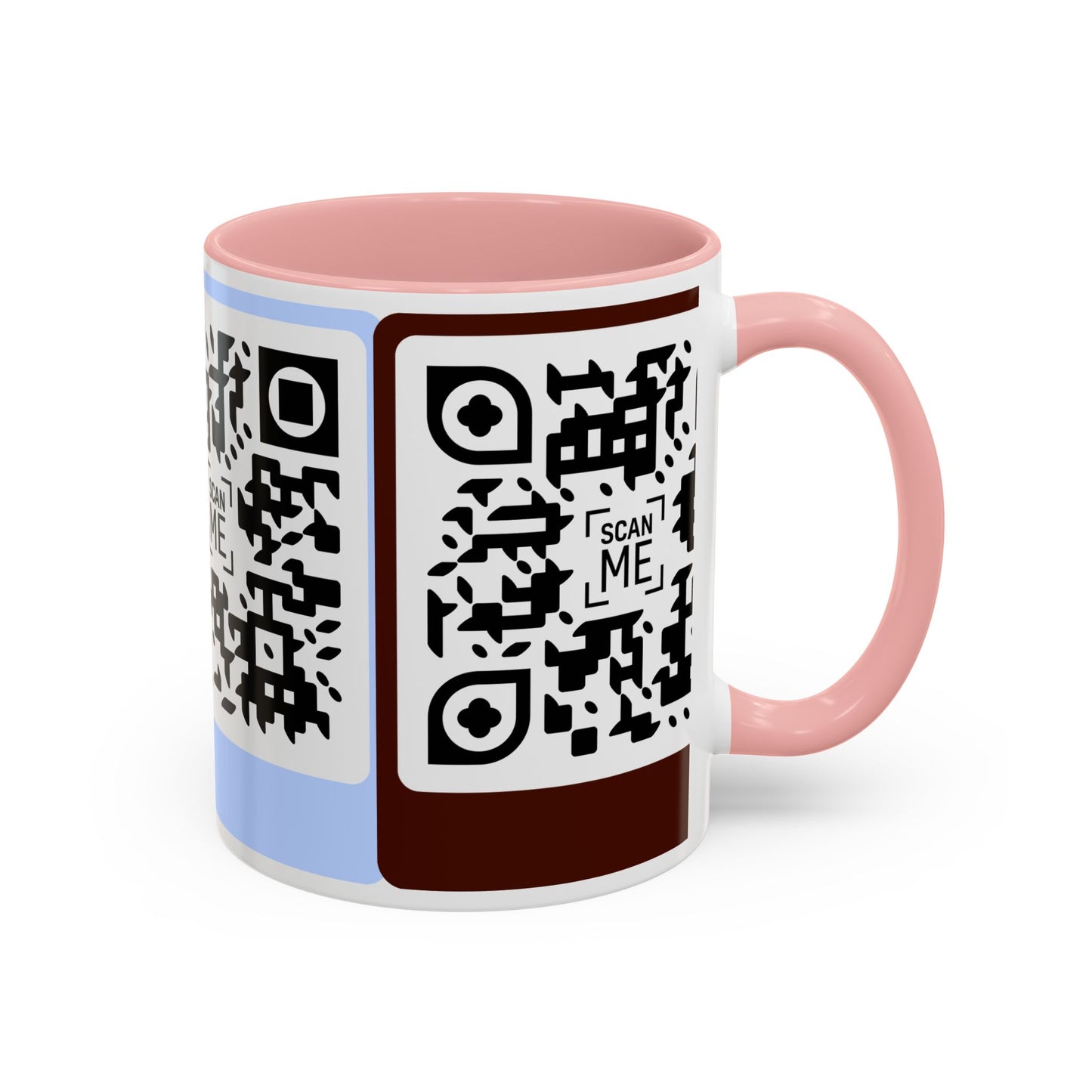 Coffee Mug, Scannable 'Smile' & 'Greatness' QR Code Design