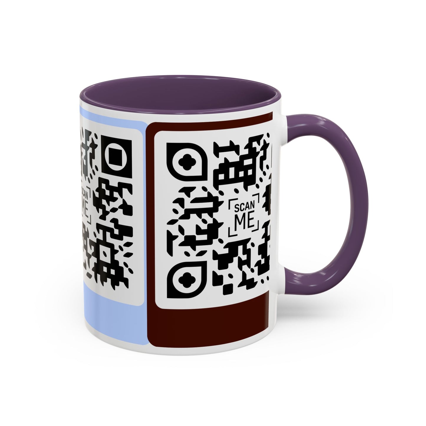 Coffee Mug, Scannable 'Smile' & 'Greatness' QR Code Design