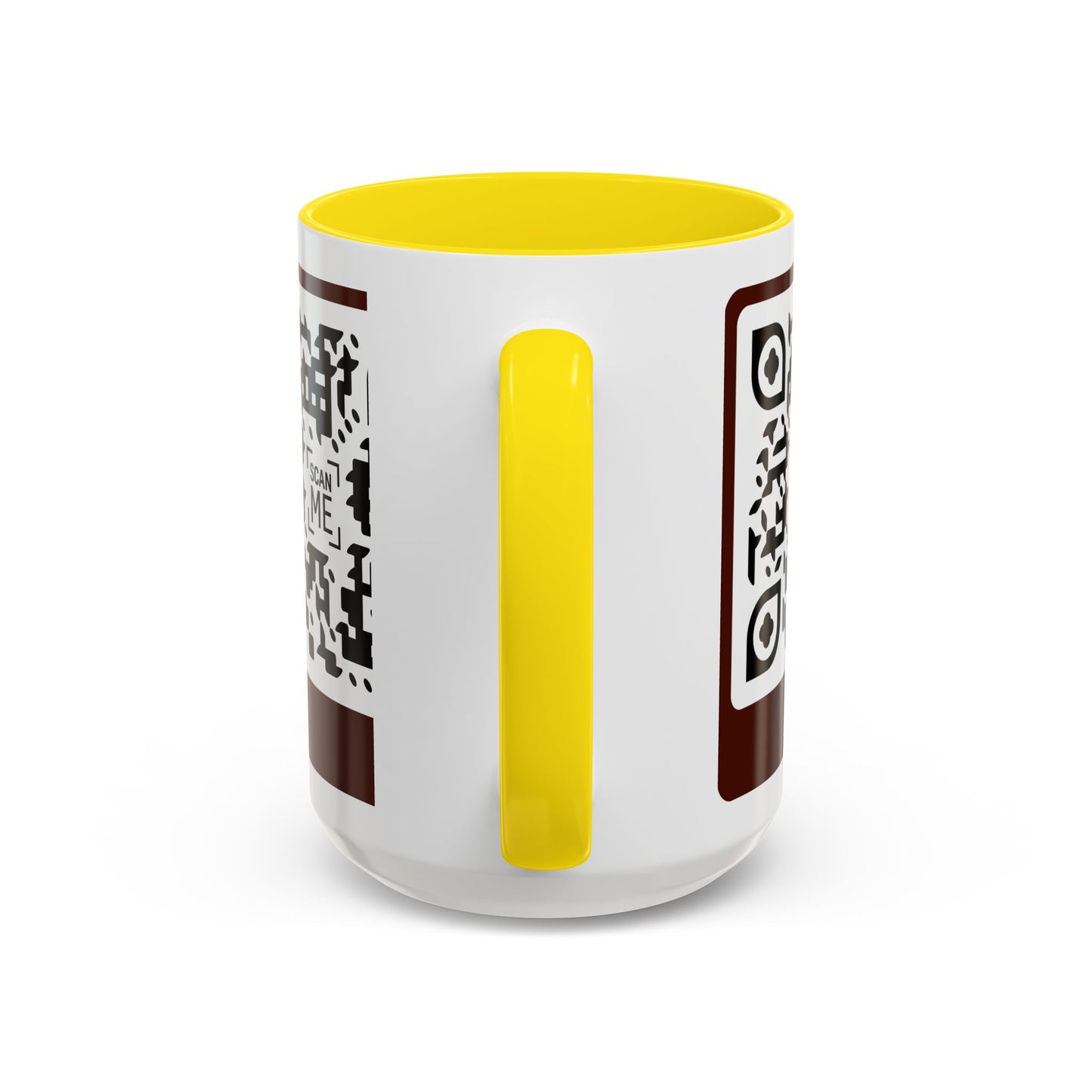 Coffee Mug, Scannable 'Smile' & 'Greatness' QR Code Design