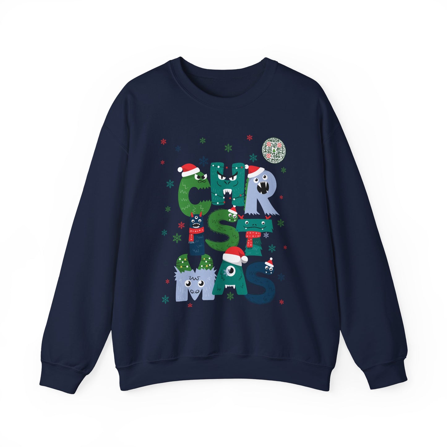 QR-Enabled Festive Crewneck Sweatshirt