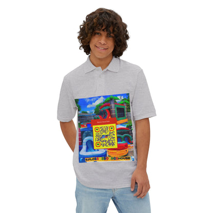 QR Custom "Sflo Bros Bounce house" Men's Piqué Polo