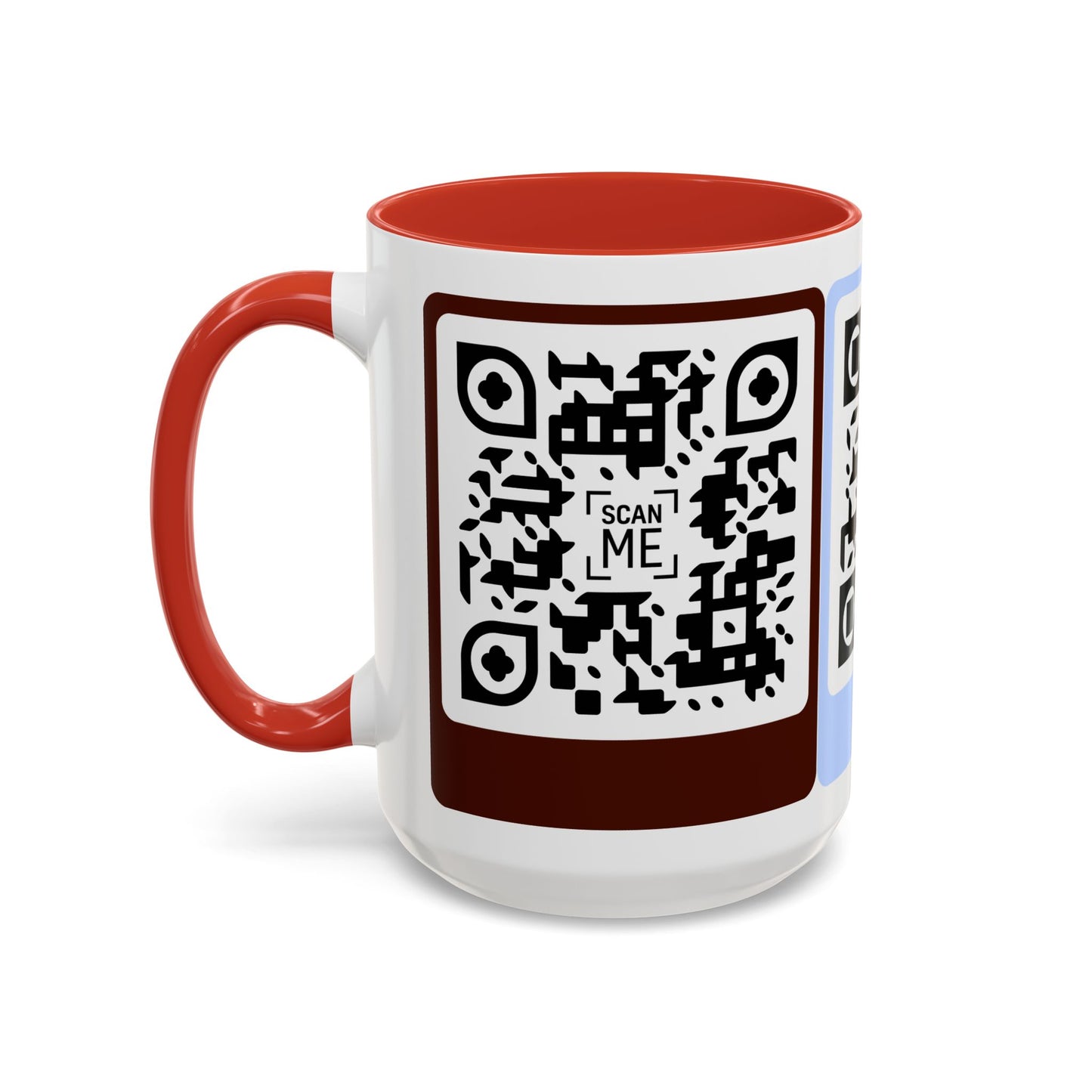 Coffee Mug, Scannable 'Smile' & 'Greatness' QR Code Design