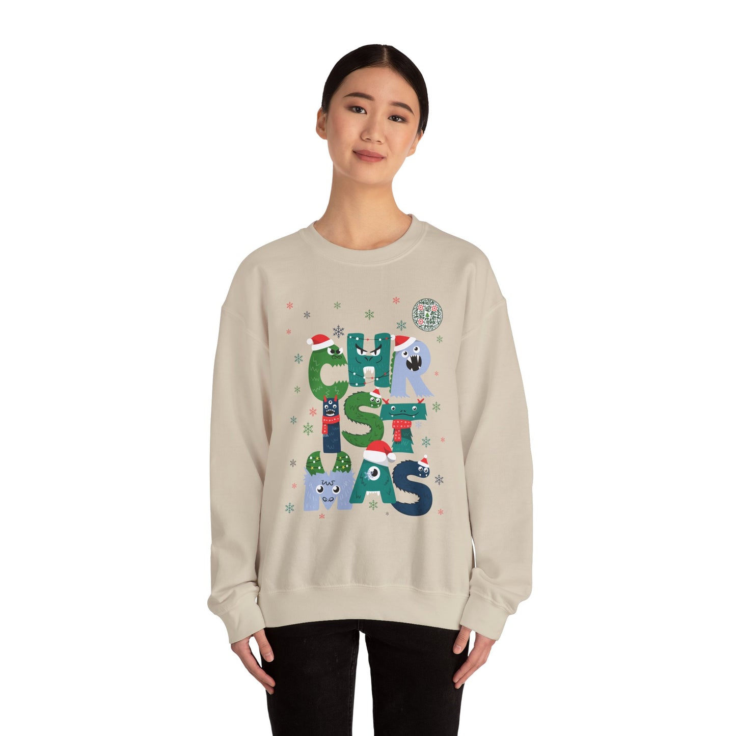 QR-Enabled Festive Crewneck Sweatshirt