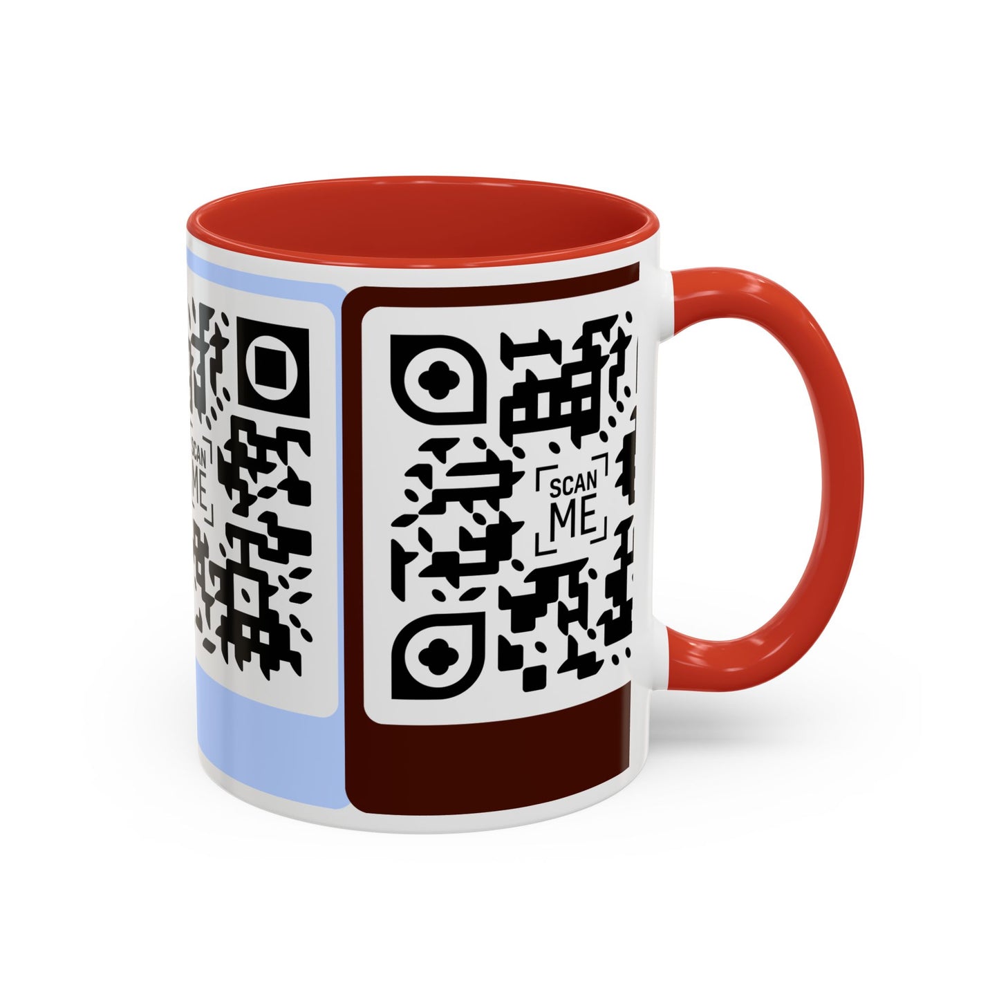 Coffee Mug, Scannable 'Smile' & 'Greatness' QR Code Design