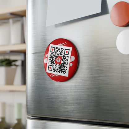 QR Custom Button Magnet, Round (1 & 10 pcs) "nVerse Driver"