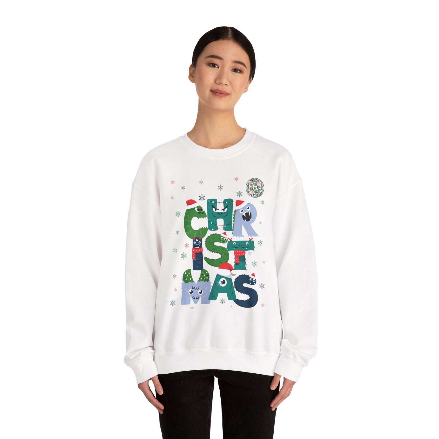 QR-Enabled Festive Crewneck Sweatshirt