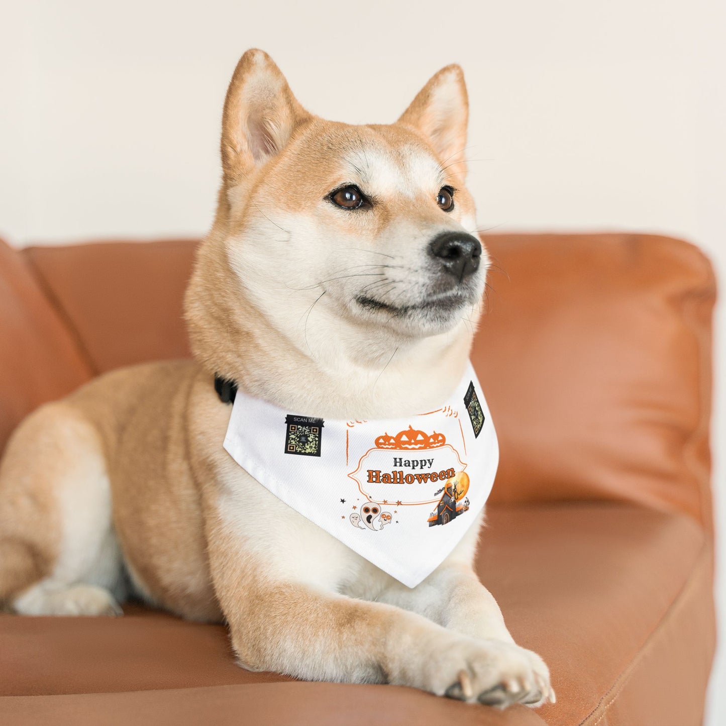 Howl-o-ween QR Pet Bandana Collar