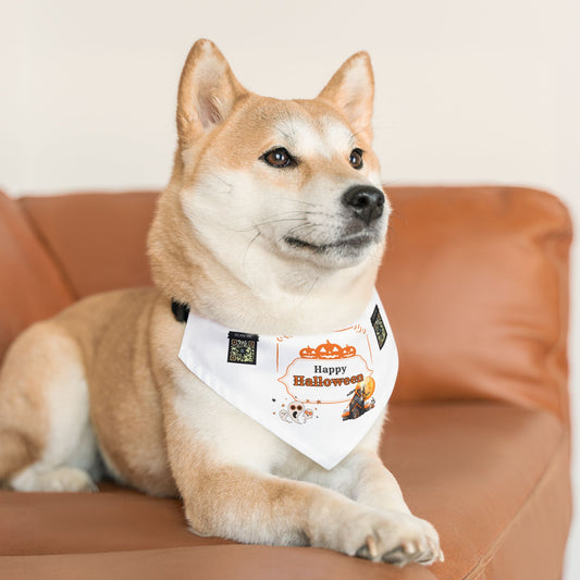 Howl-o-ween QR Pet Bandana Collar