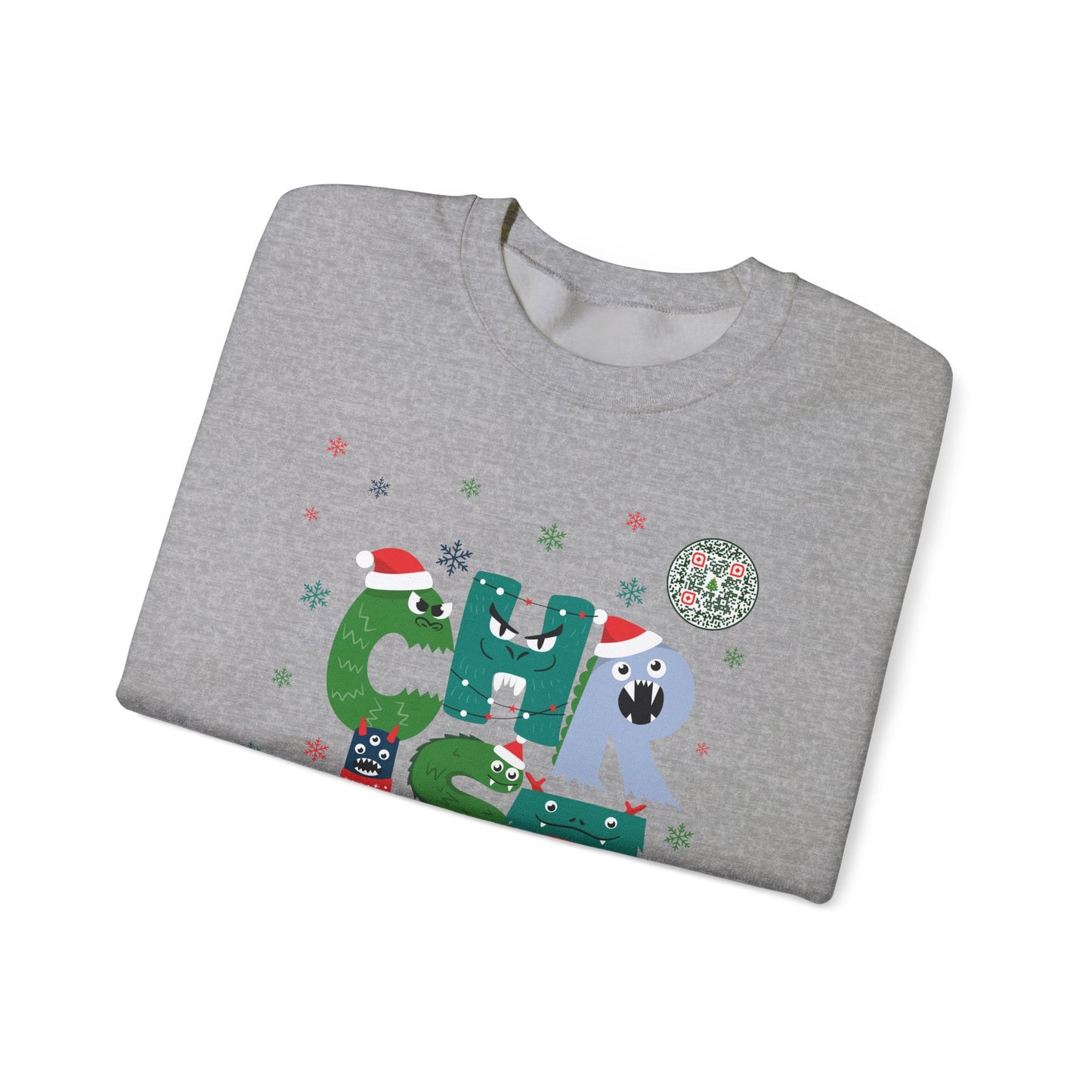 QR-Enabled Festive Crewneck Sweatshirt