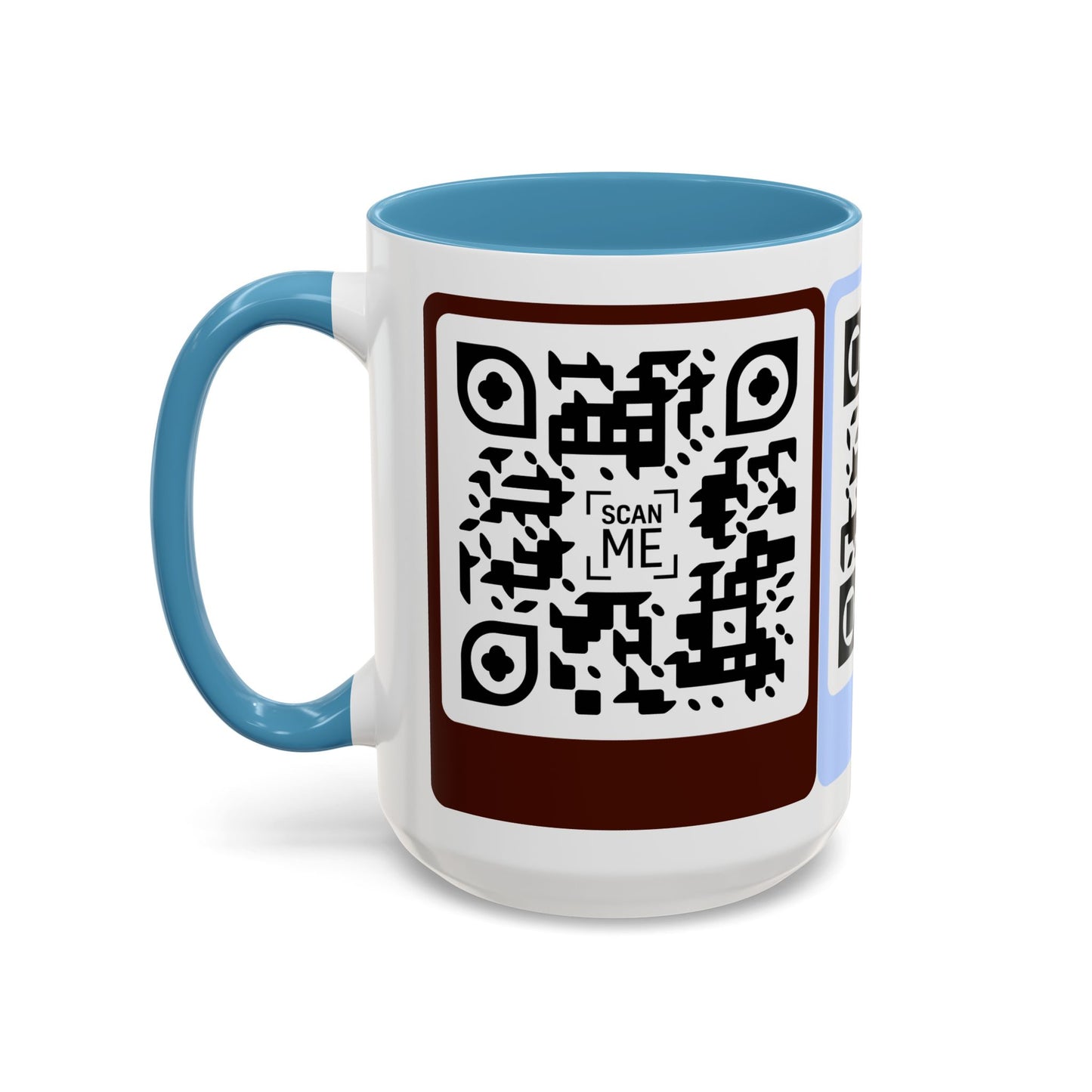 Coffee Mug, Scannable 'Smile' & 'Greatness' QR Code Design