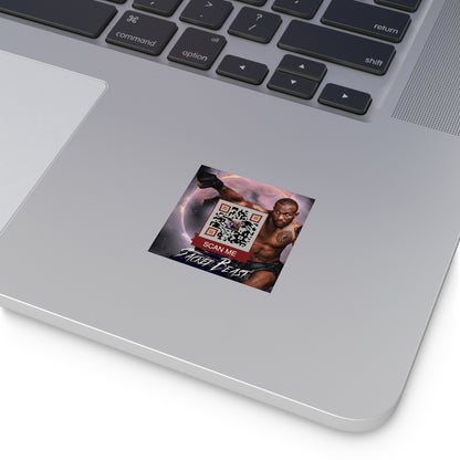 QR Custom Square Stickers, Indoor\Outdoor "Scared Beast"