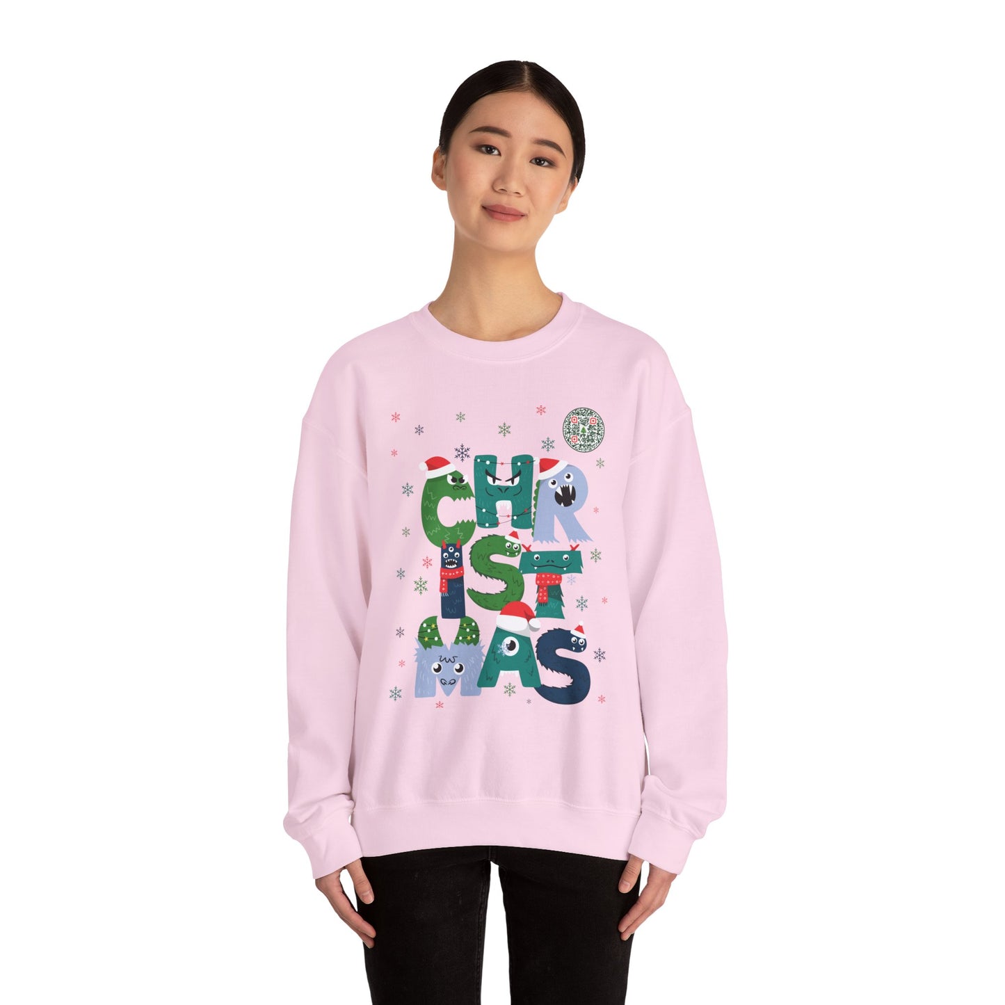 QR-Enabled Festive Crewneck Sweatshirt