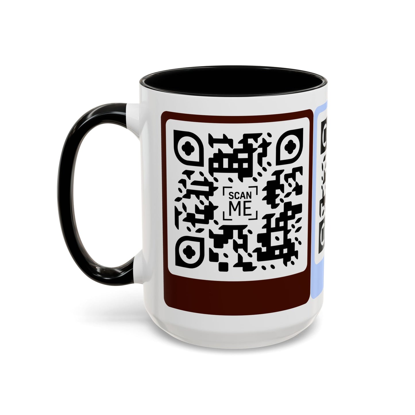 Coffee Mug, Scannable 'Smile' & 'Greatness' QR Code Design