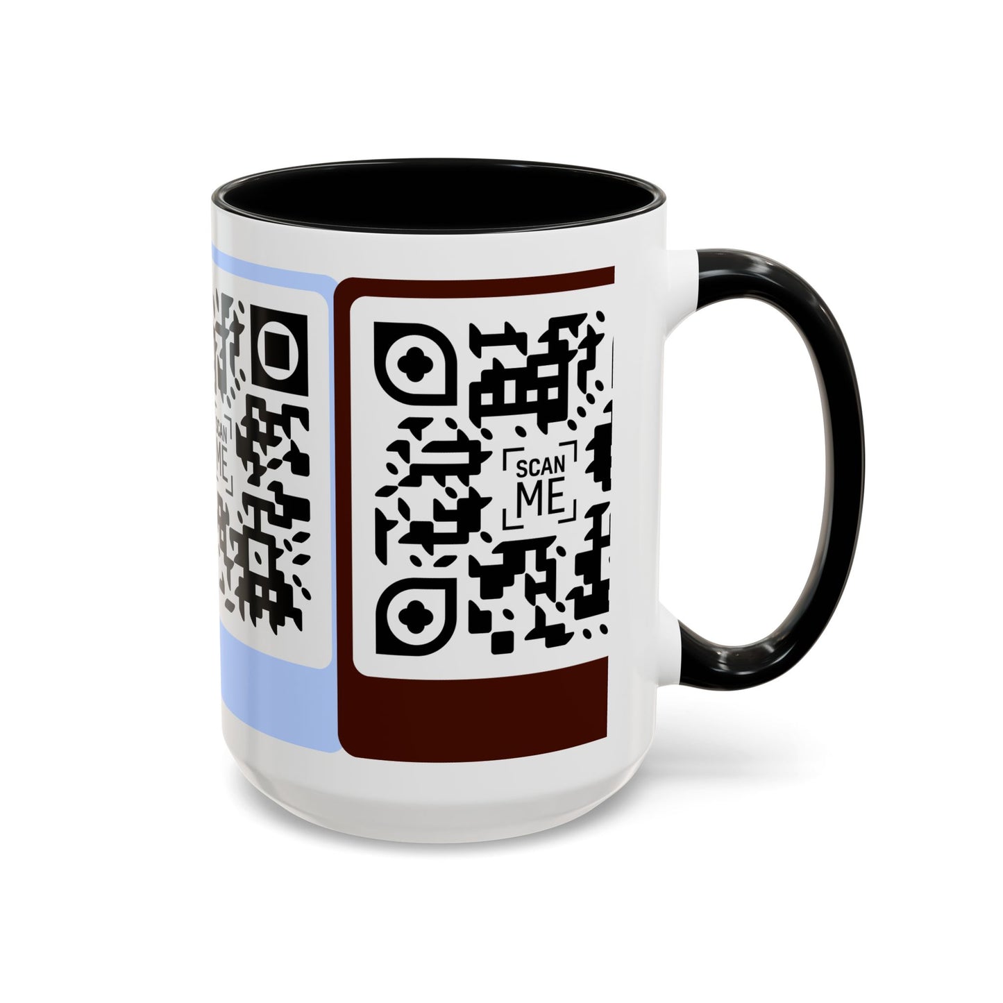 Coffee Mug, Scannable 'Smile' & 'Greatness' QR Code Design