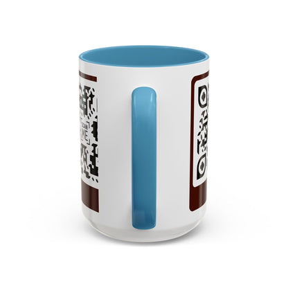 Coffee Mug, Scannable 'Smile' & 'Greatness' QR Code Design