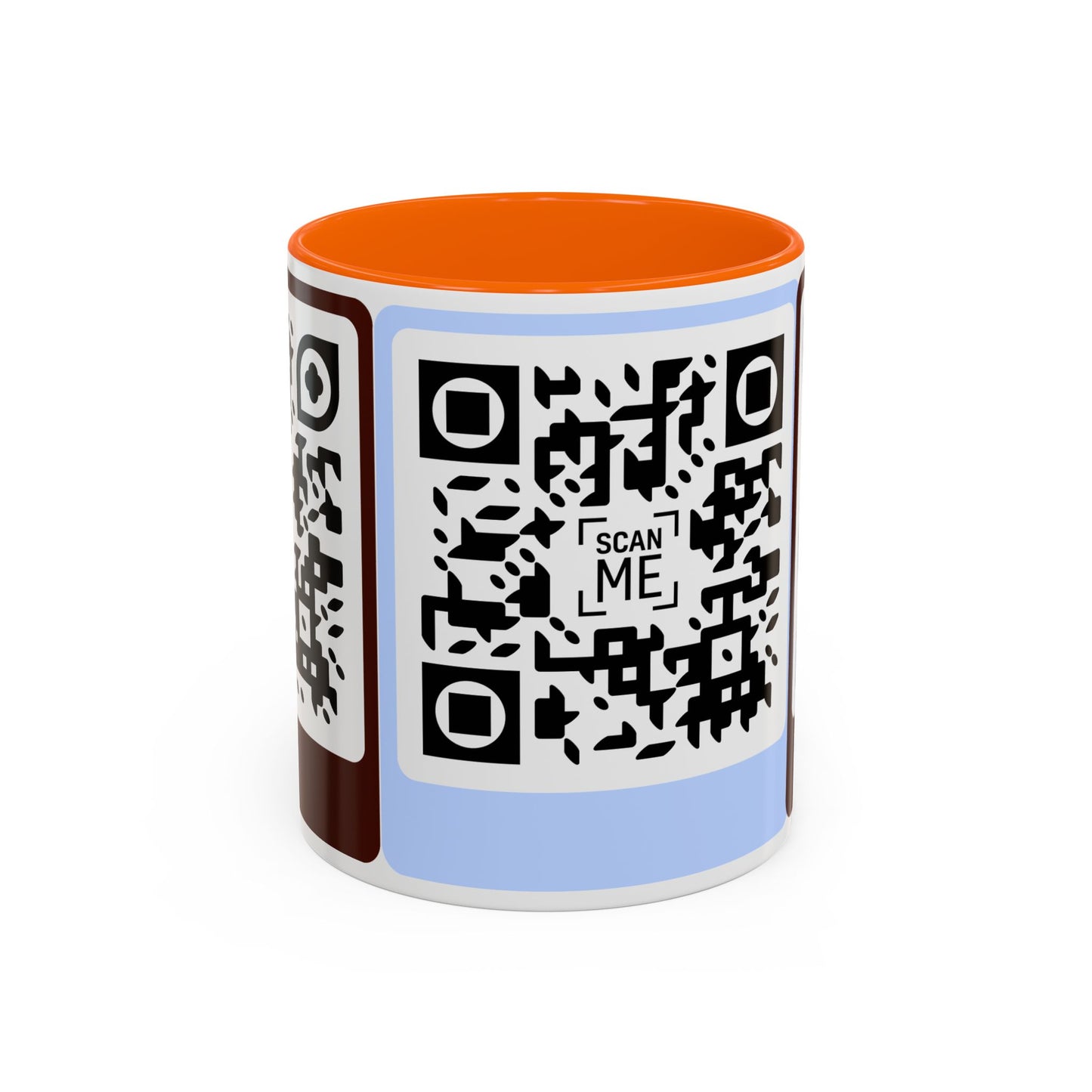 Coffee Mug, Scannable 'Smile' & 'Greatness' QR Code Design