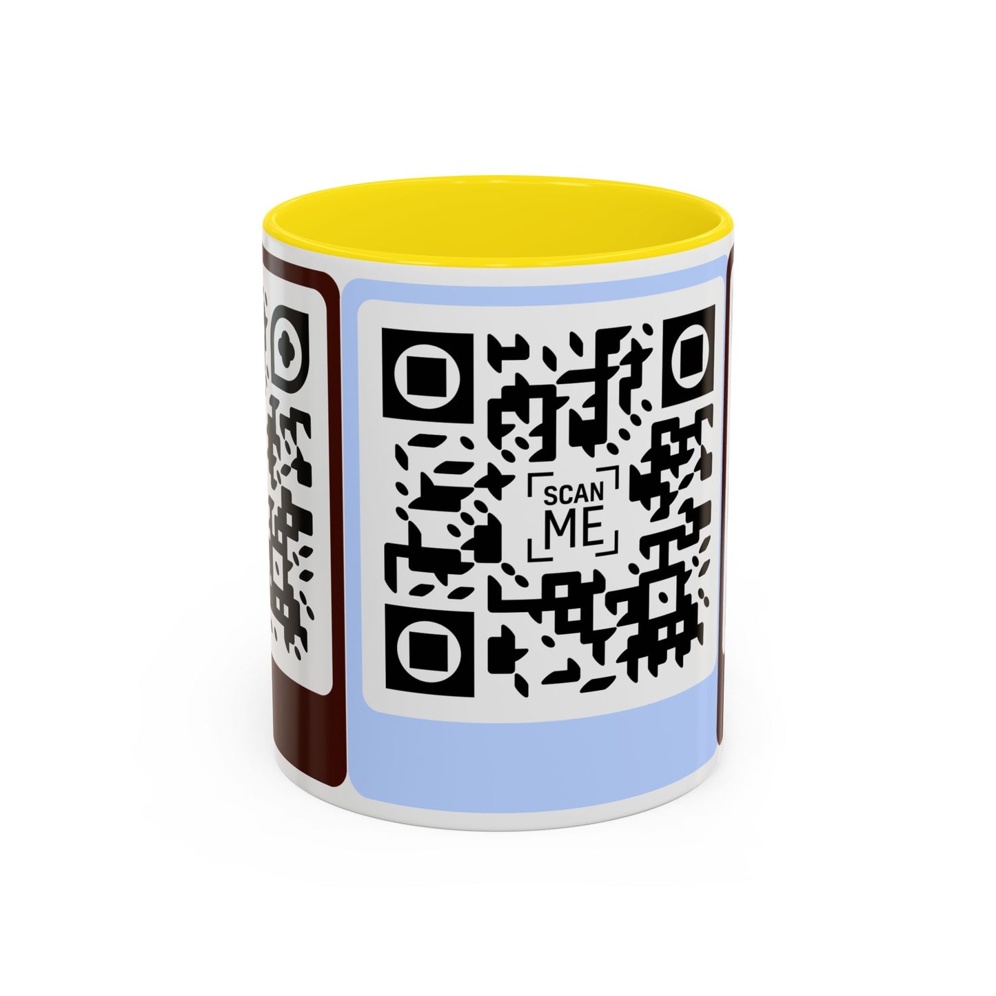 Coffee Mug, Scannable 'Smile' & 'Greatness' QR Code Design