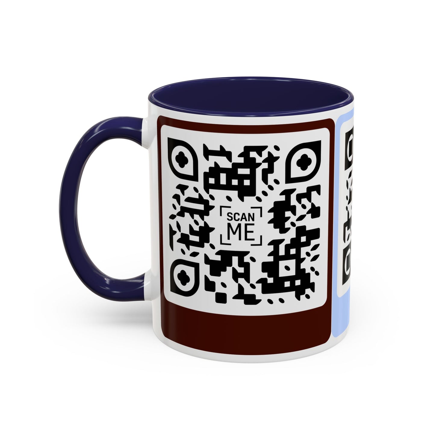 Coffee Mug, Scannable 'Smile' & 'Greatness' QR Code Design