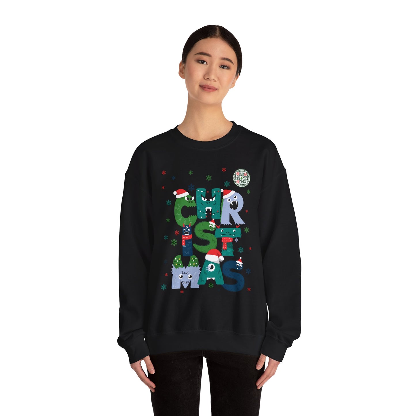QR-Enabled Festive Crewneck Sweatshirt