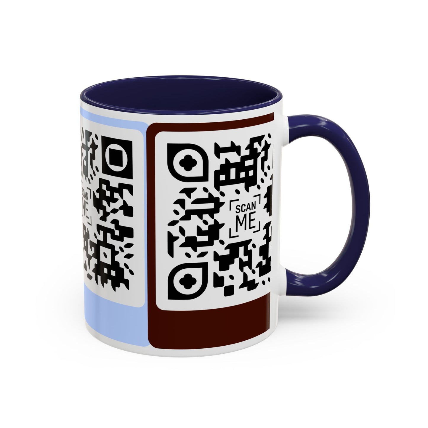 Coffee Mug, Scannable 'Smile' & 'Greatness' QR Code Design