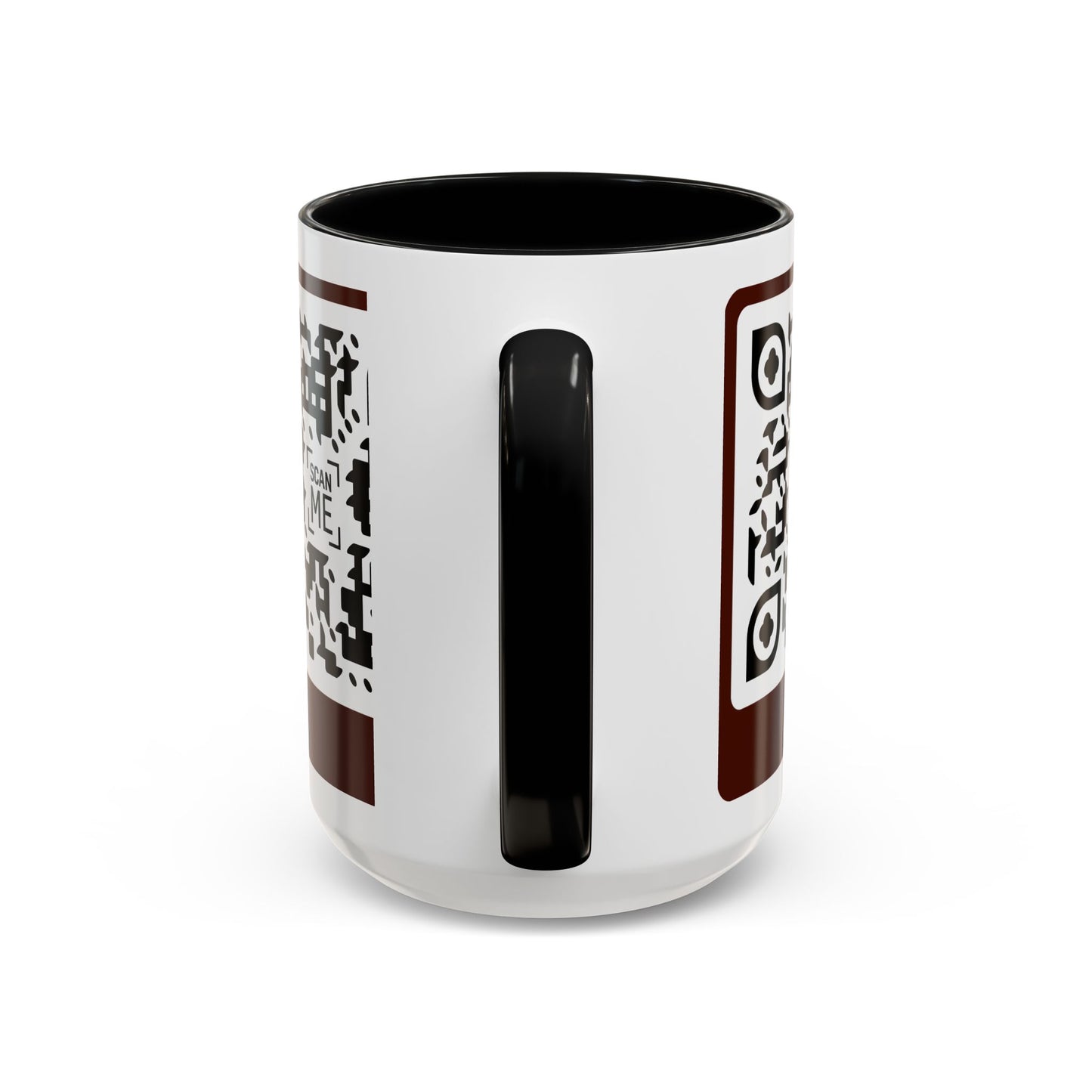 Coffee Mug, Scannable 'Smile' & 'Greatness' QR Code Design