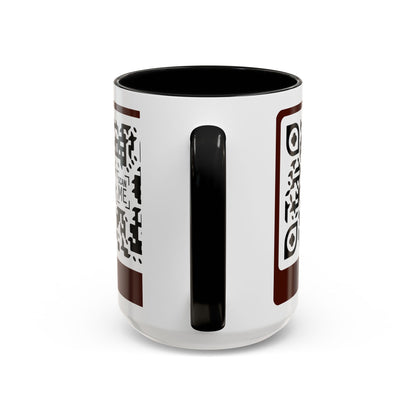 Coffee Mug, Scannable 'Smile' & 'Greatness' QR Code Design