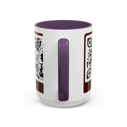 Coffee Mug, Scannable 'Smile' & 'Greatness' QR Code Design