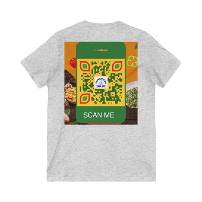 QR Custom "Silver Spoon" Unisex Jersey Short Sleeve V-Neck Tee