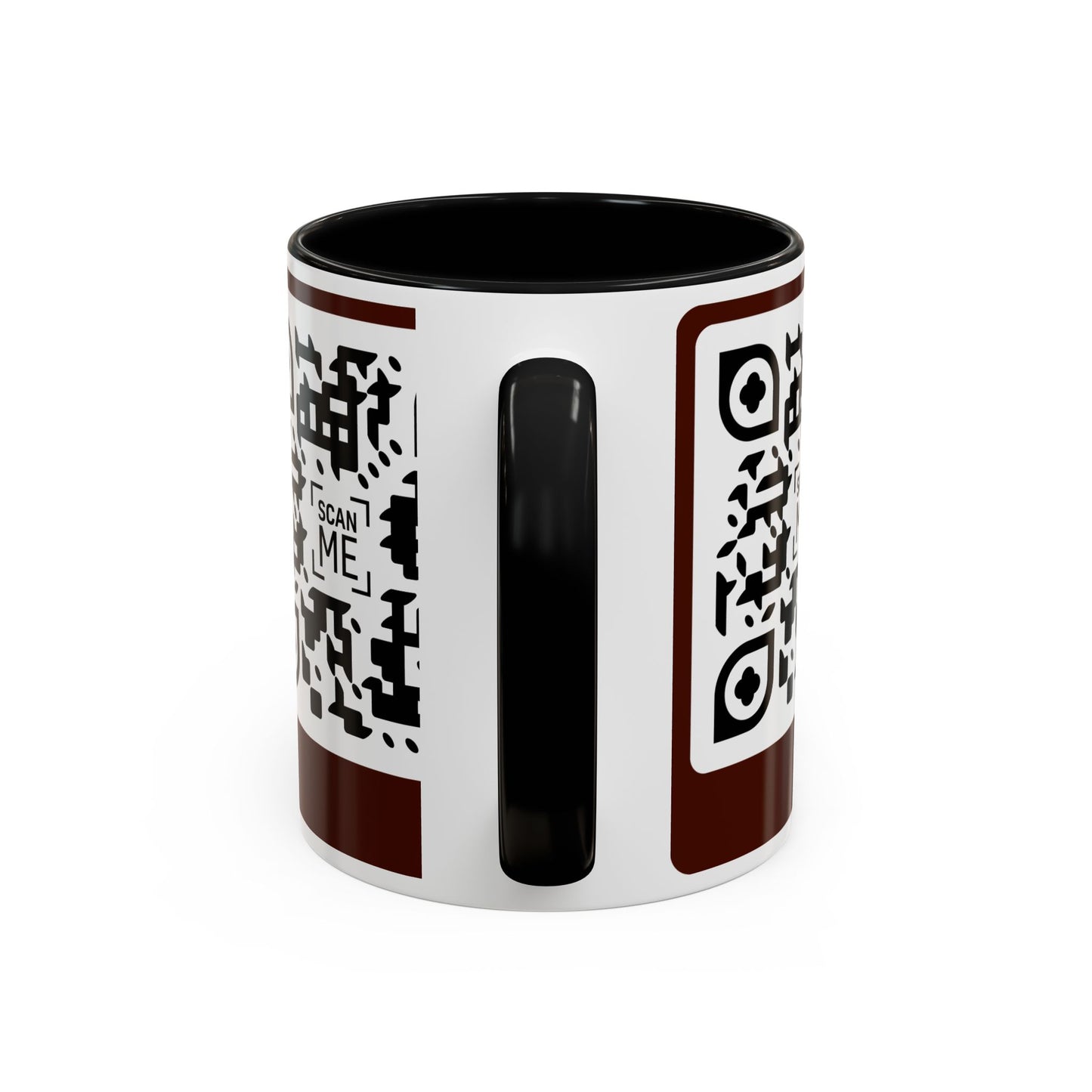 Coffee Mug, Scannable 'Smile' & 'Greatness' QR Code Design