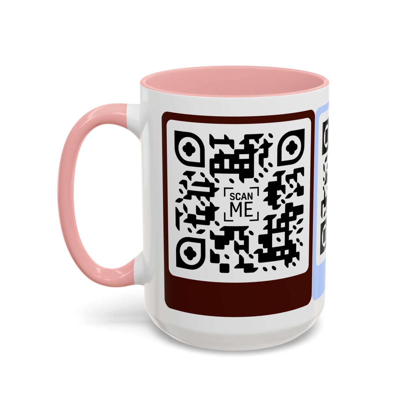 Coffee Mug, Scannable 'Smile' & 'Greatness' QR Code Design