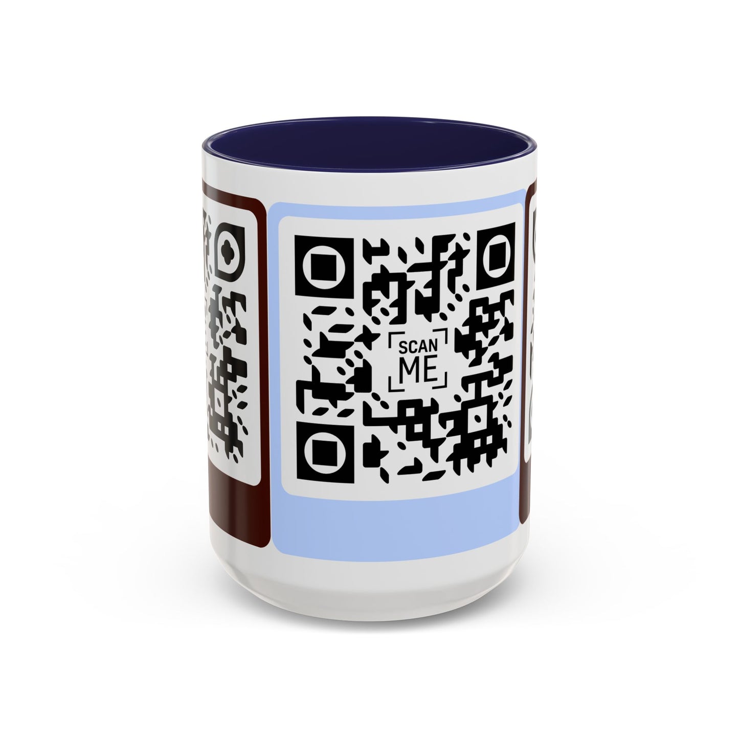 Coffee Mug, Scannable 'Smile' & 'Greatness' QR Code Design