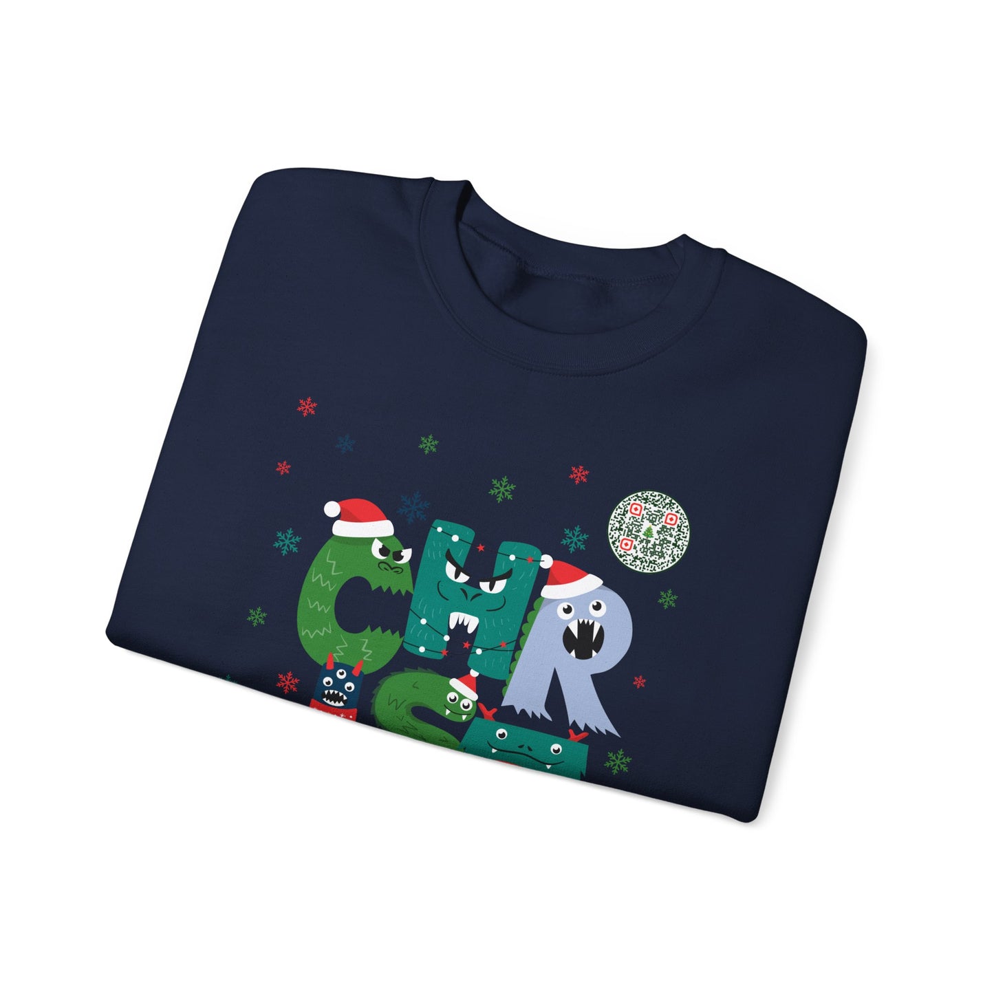 QR-Enabled Festive Crewneck Sweatshirt