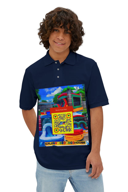 QR Custom "Sflo Bros Bounce house" Men's Piqué Polo